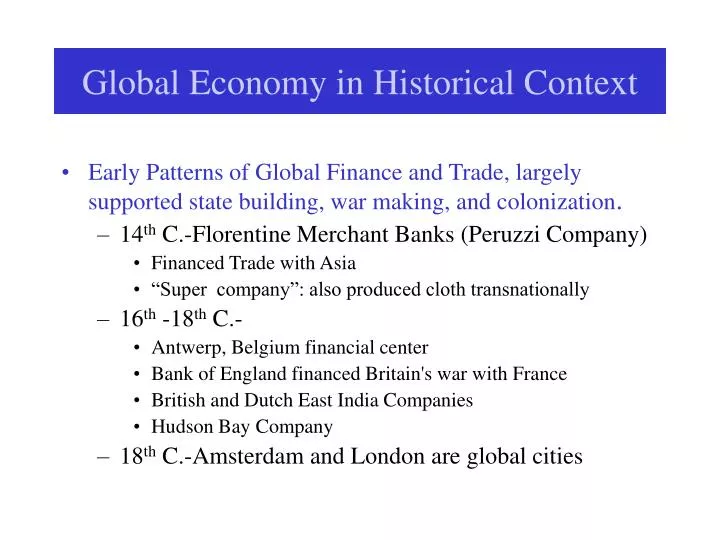 global economy in historical context