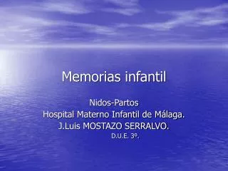 memorias infantil