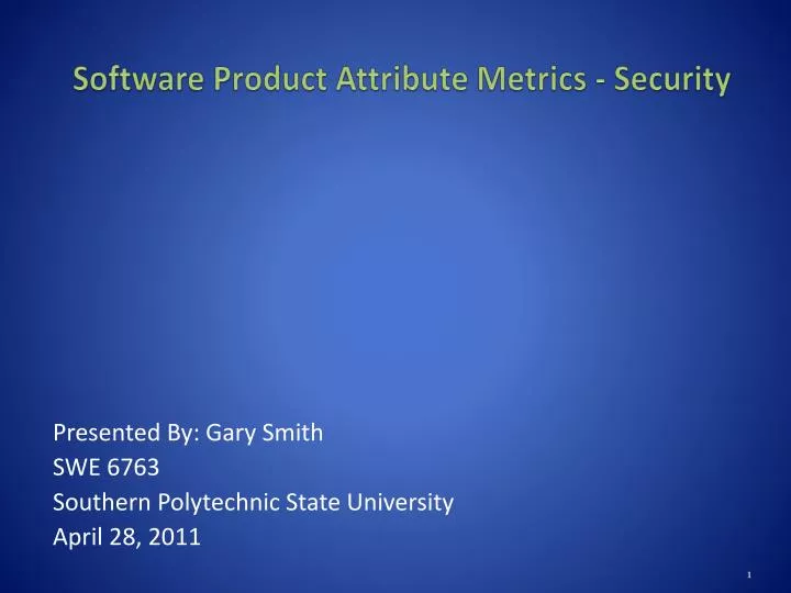 software product attribute metrics security