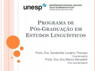 programa de p s gradua o em estudos lingu sticos
