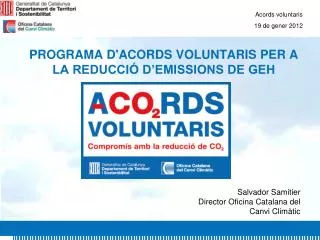 programa d acords voluntaris per a la reducci d emissions de geh