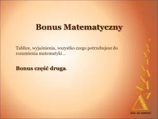bonus matematyczny