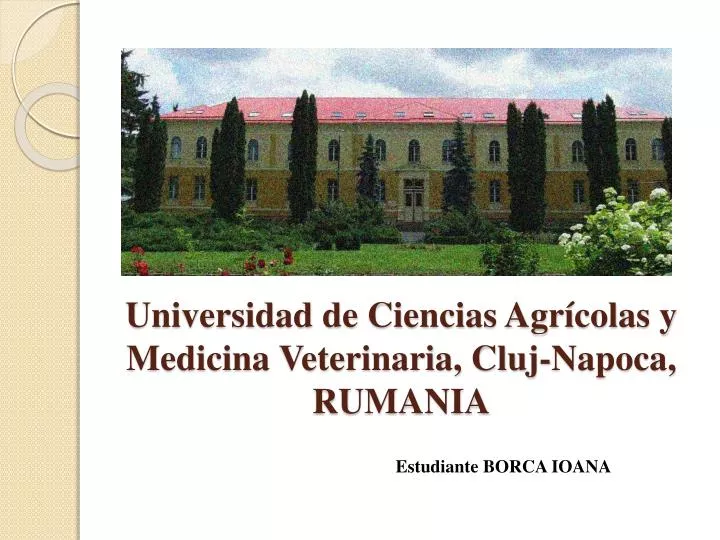 universidad de ciencias agr colas y medicina veterinaria cluj napoca rumania