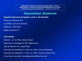 especialidad obstetricia