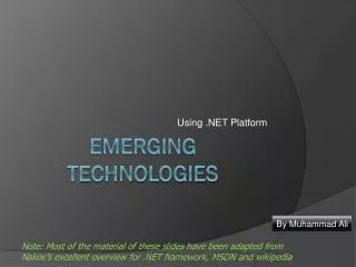 Emerging Technologies