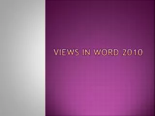 Views in Word 2010