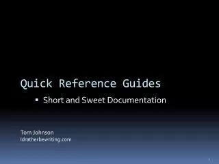 Quick Reference Guides