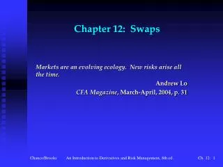 Chapter 12: Swaps