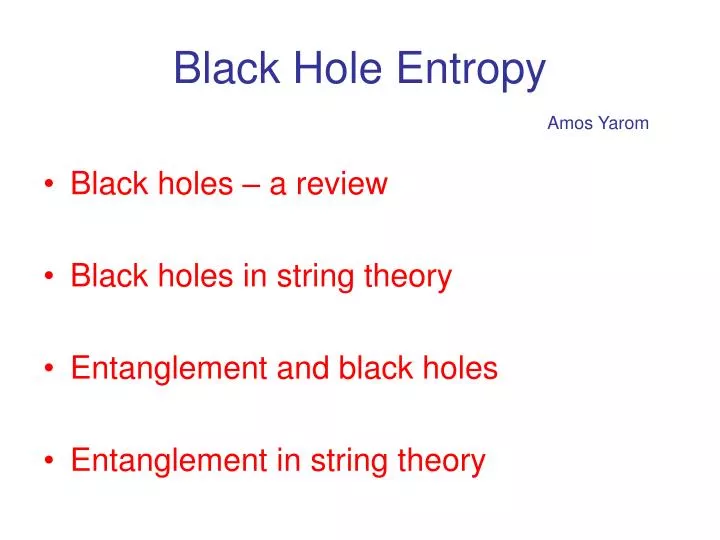 black hole entropy