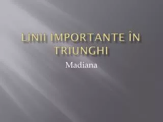 linii importante n triunghi