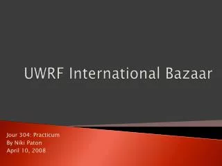 uwrf international bazaar