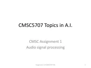 CMSC5707 Topics in A.I.