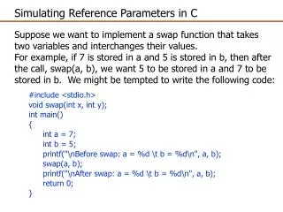 Simulating Reference Parameters in C