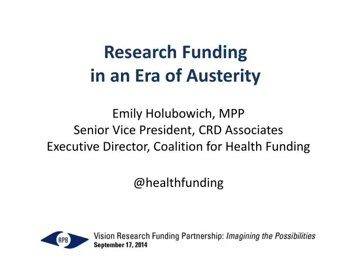 research funding in an era of austerity