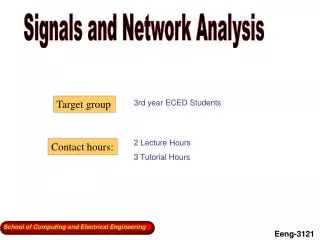 Signals and Network Analysis