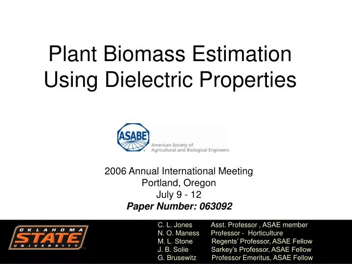 plant biomass estimation using dielectric properties