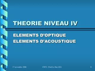 theorie niveau iv