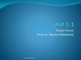 Unit 1-1