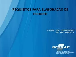 requisitos para elabora o de projeto