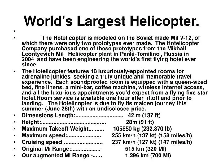 world s largest helicopter