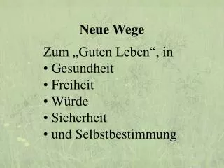 neue wege