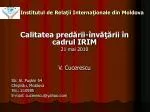 Institutul de Relaţii Internaţionale din Moldova - slide 1