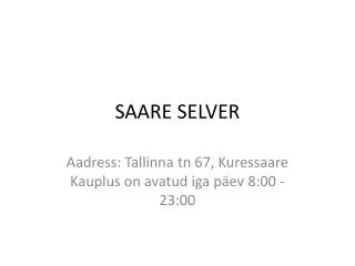 saare selver