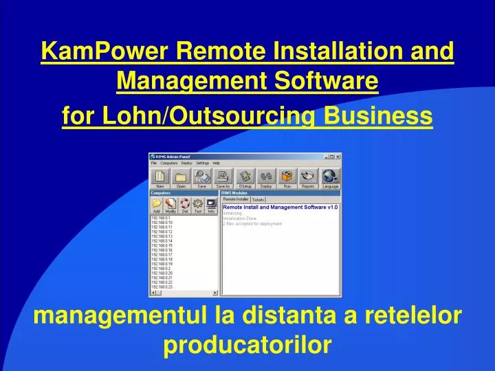 kampower remote installation and management software for lohn outsourcing business