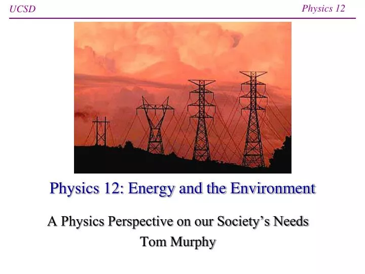physics 12 energy and the environment