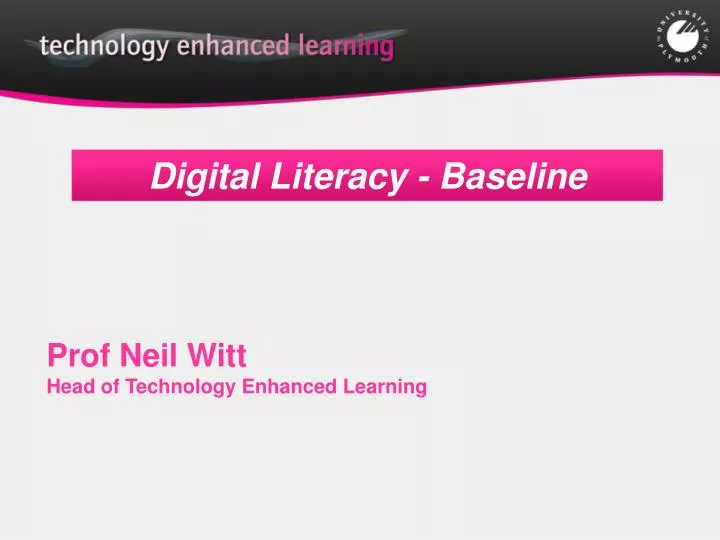 prof neil witt head of technology enhanced learning