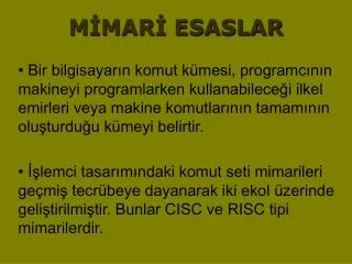 m mar esaslar