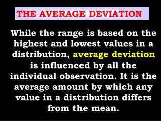 THE AVERAGE DEVIATION