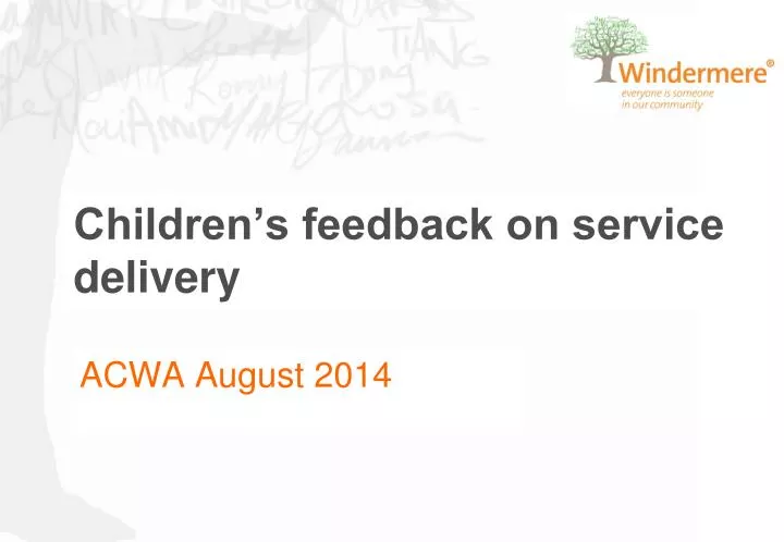 children s feedback on service delivery