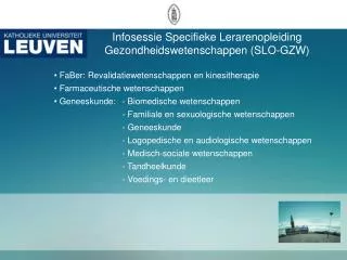 infosessie specifieke lerarenopleiding gezondheidswetenschappen slo gzw