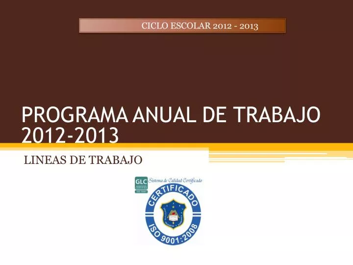 programa anual de trabajo 2012 2013