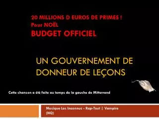 un gouvernement de donneur de le ons