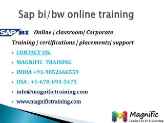 sap bi/bw online training in australia