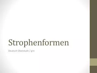 strophenformen