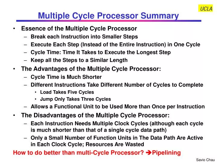 multiple cycle processor summary