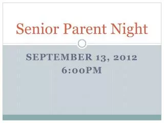 Senior Parent Night