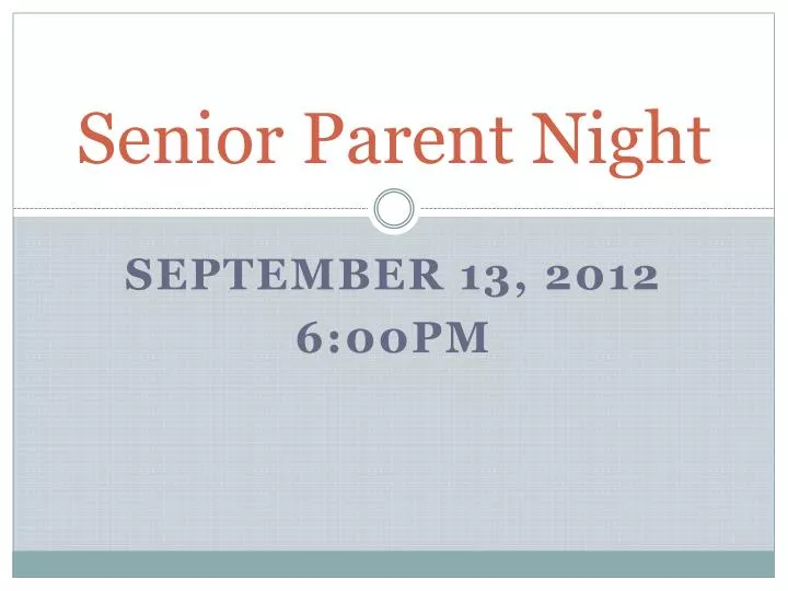 senior parent night