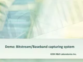 Demo: Bitstream/Baseband capturing system