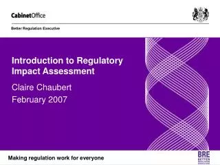 Introduction to Regulatory Impact Assessment