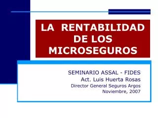 la rentabilidad de los microseguros