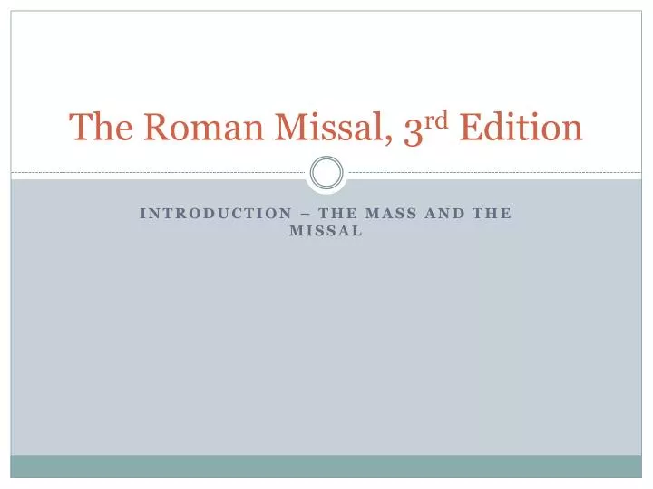 the roman missal 3 rd edition