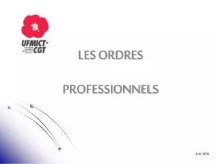 les ordres professionnels