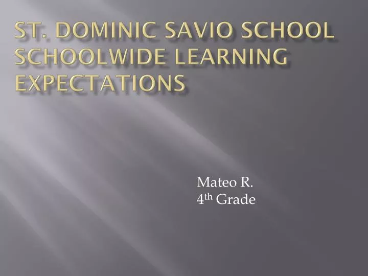 st dominic savio school schoolwide learning expectations