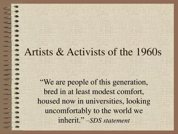 artists activists of the 1960s