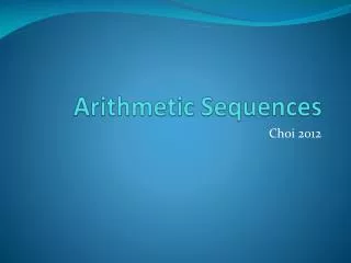 Arithmetic Sequences