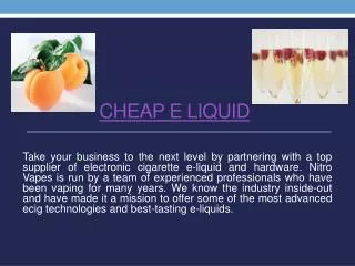 Cheap E Liquid